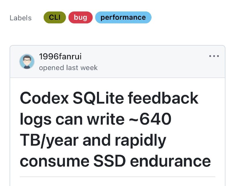 В Codex нашли баг, который может превратить SSD в расходник.Работягизаметили, что агент непрерывно долбит локальную